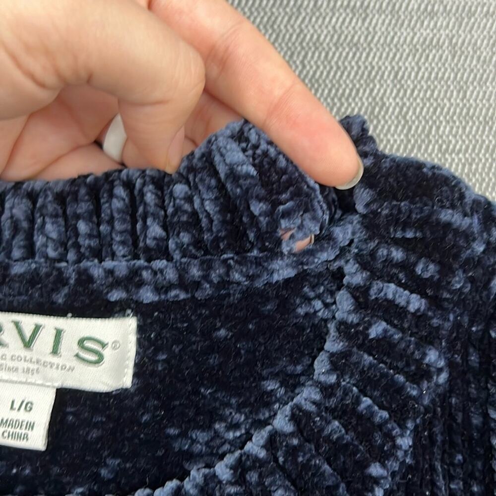 Orvis Dark Blue Classic Crewneck Knit Chenille Pullover Sweater Size L - Picture 9 of 10